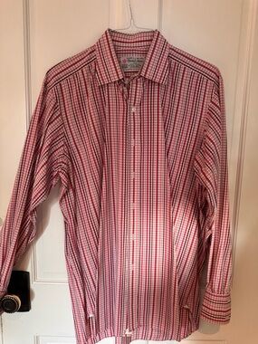 Turnbull & Asser Red, Pink and White Checkered Dress Shirt
